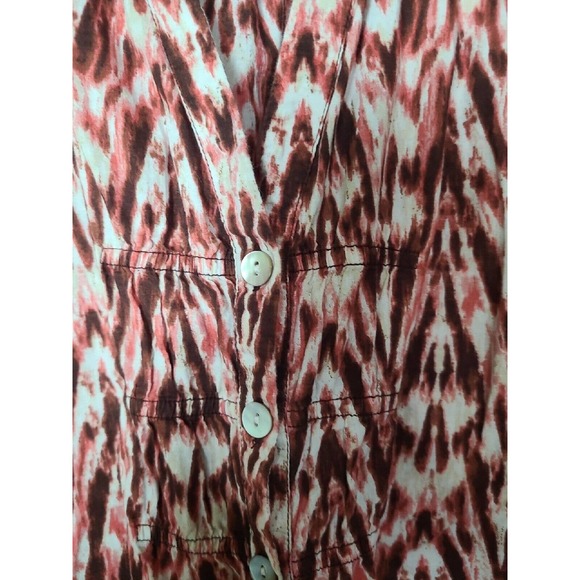Chicos Multicolor Geometric Coastal Button Front Long Sleeve Blouse Womans 1 - Picture 3 of 5
